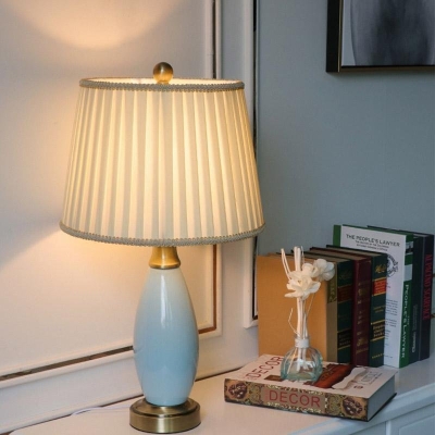 24'' Farmhouse Blue Ceramic Table Lamp