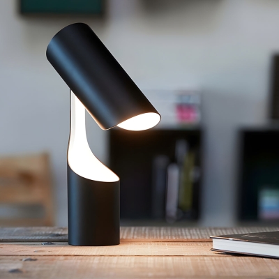 Zylinder Metall kreative US-Stecker schwarz postmoderne Tischlampe Nachtlichter