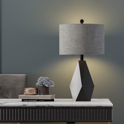 21'' 24'' Mid Century Modern Gray Scale Bedside Table Lamp