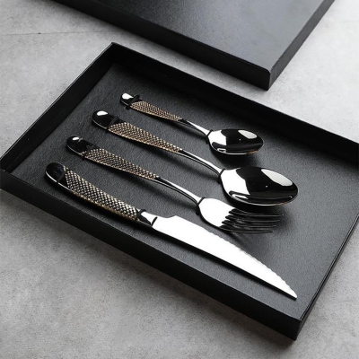 Stainless Steel High-End Tableware Flatware Cutlery 4-Piece Set
