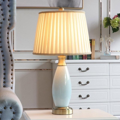 24'' Farmhouse Blue Ceramic Table Lamp