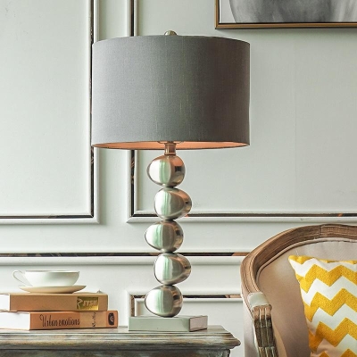 Modern Gray Stainless Steel Table Lamp Bedroom Lamp with Bubble Aesthetic