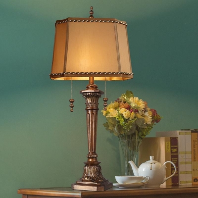Rustic Farmhouse Brass Table Lamp