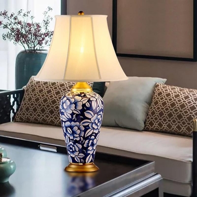 23'' Porcelain Flower Pattern LED Antique Style Table Lamps Desk Lamps