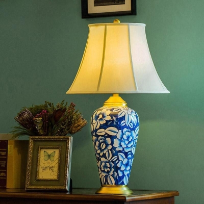 23'' Porcelain Flower Pattern LED Antique Style Table Lamps Desk Lamps