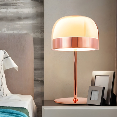 Lampe de table avec abat-jour en verre Equatore, petit éclairage de nuit à double couche