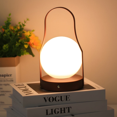 Lampe de table lanterne à poignée portable LED intégrée éclairage à intensité variable à 3 voies