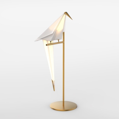 Origami Crane Bird Table Lamp Art Lighting, Golden Lamp