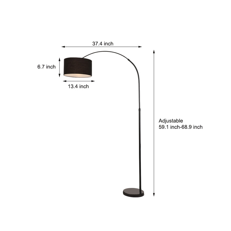 Lampadaire Arc moderne avec interrupteur à bouton-poussoir créatif et réglable Simple