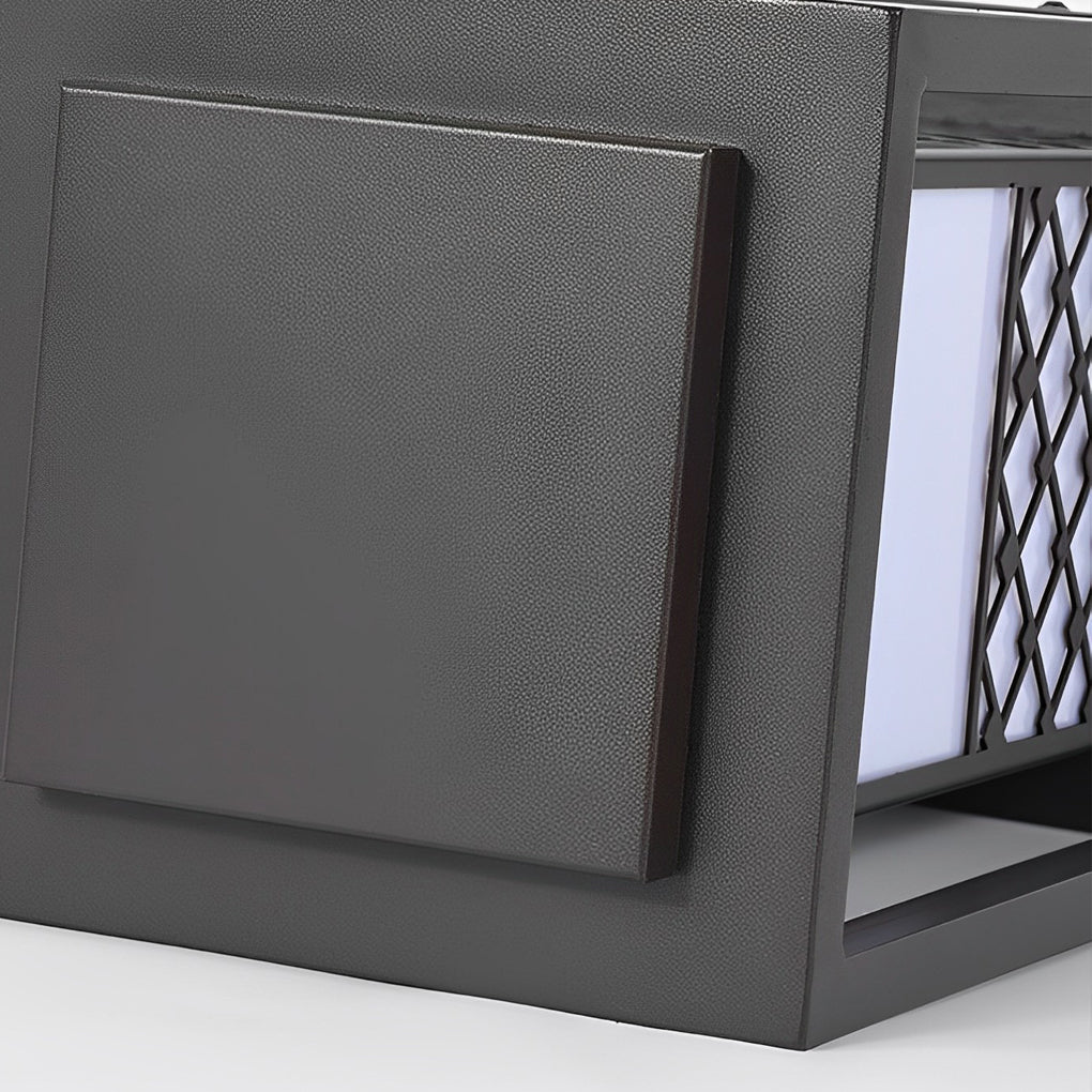 Lanterne rétro étanche LED noire, lampe d'extérieur moderne pour pelouse, lampes solaires