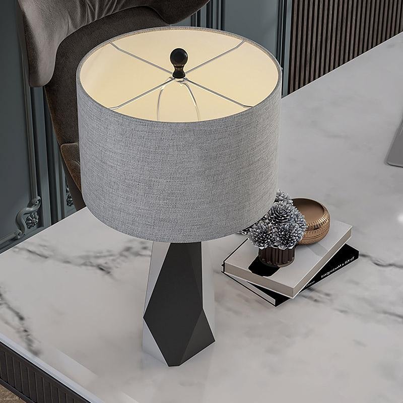 Lampe de table de chevet moderne à échelle grise du milieu du siècle 21'' 24''