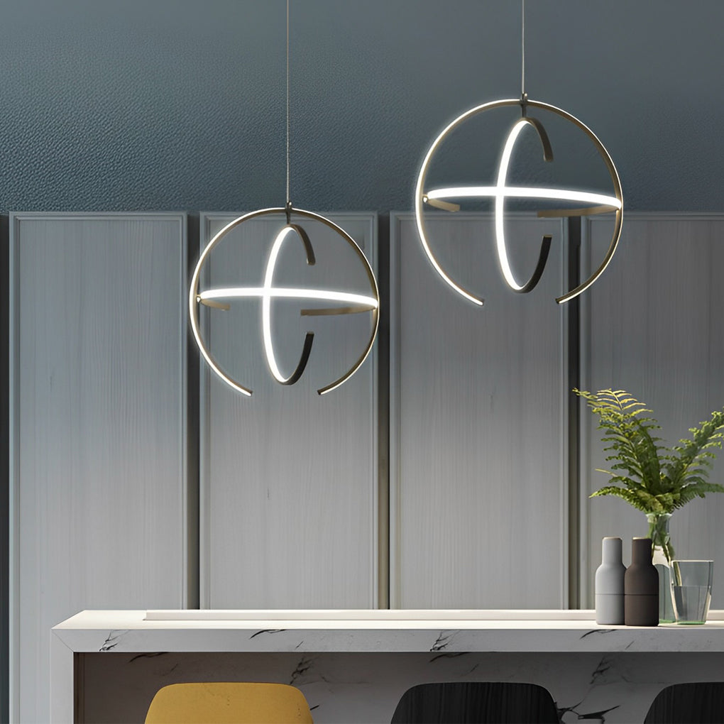 Kreative verstellbare Ring-LED-Nordic-Kronleuchter-Küchen-Pendelleuchte