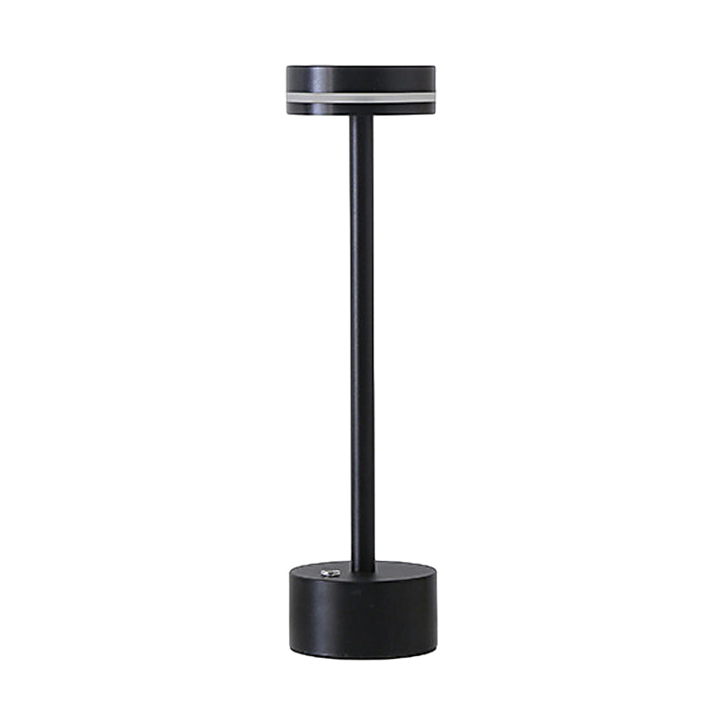 Lampe de table moderne rechargeable par USB à intensité variable en aluminium ronde à commande tactile