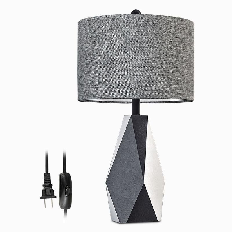 Lampe de table de chevet moderne à échelle grise du milieu du siècle 21'' 24''