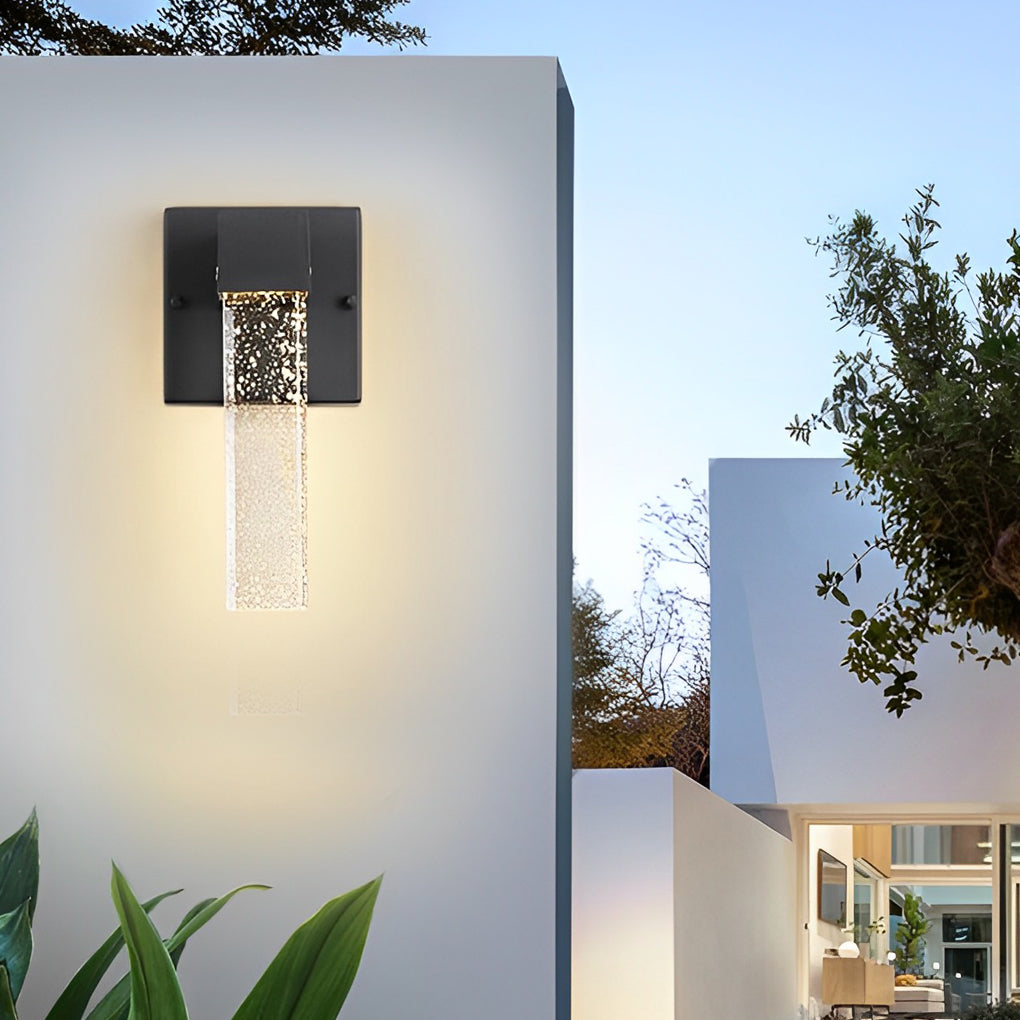 LED étanche 10W cristal noir moderne applique extérieure lumières extérieures