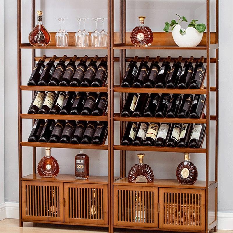 Rectangular Wood Display Storage Cabinets with Multi-Layer Storage