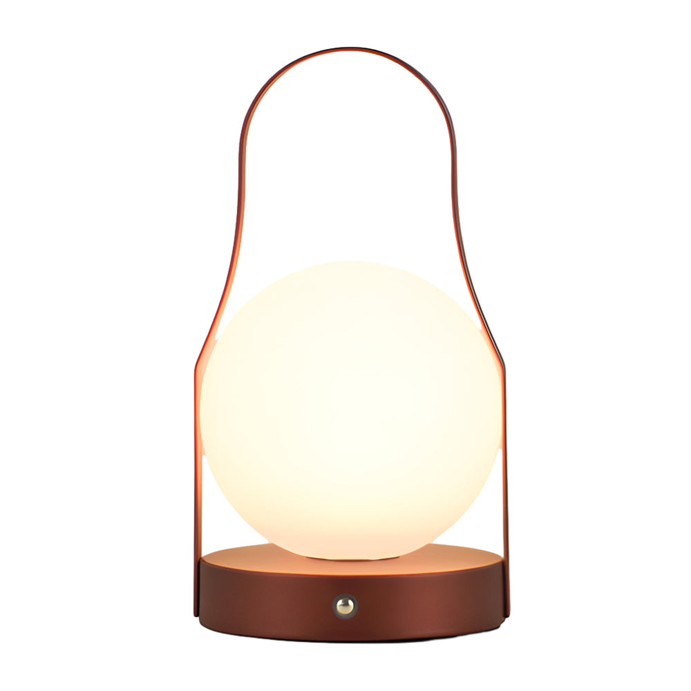 Lampe de table lanterne à poignée portable LED intégrée éclairage à intensité variable à 3 voies