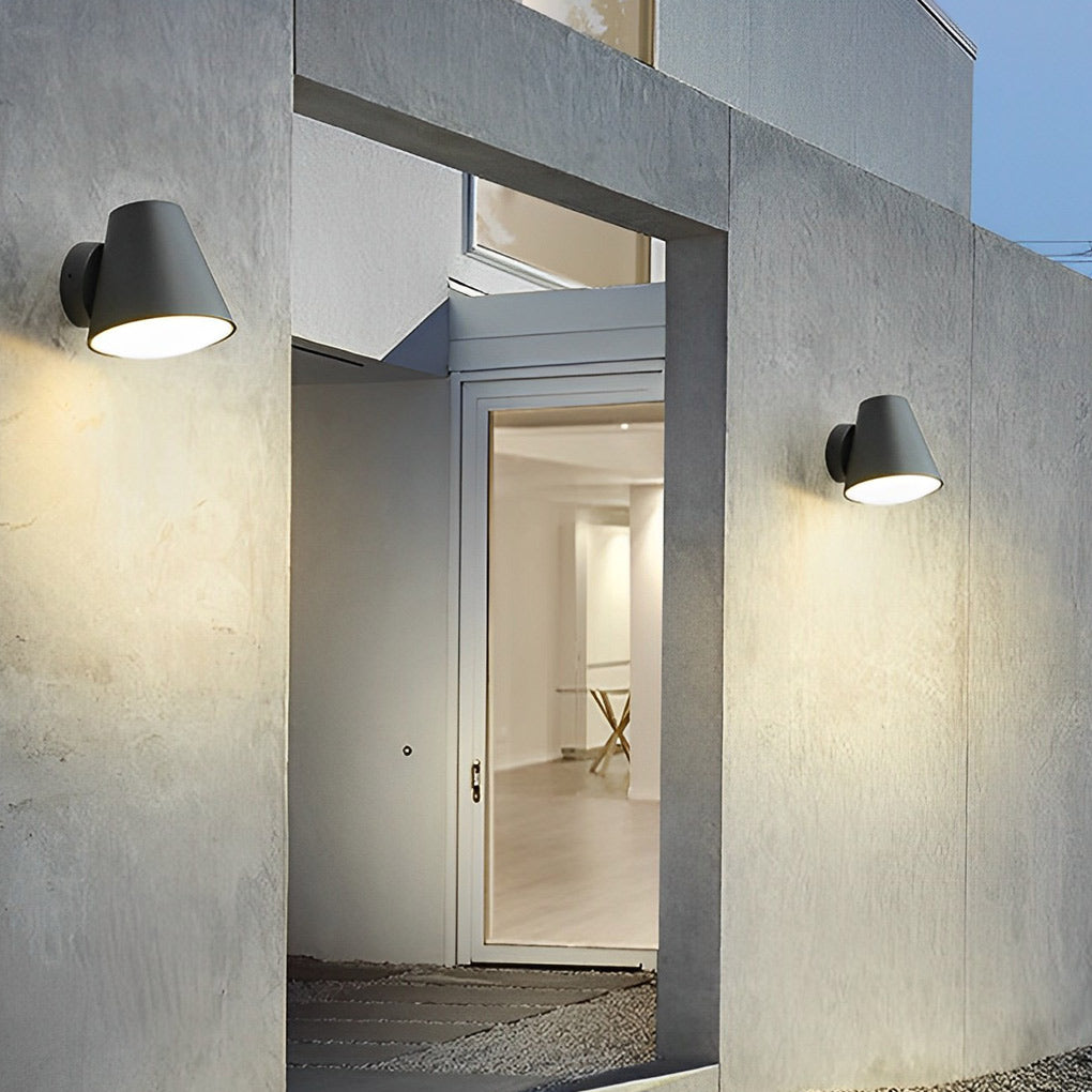 Forme de cône LED étanche noir moderne applique extérieure lumières extérieures