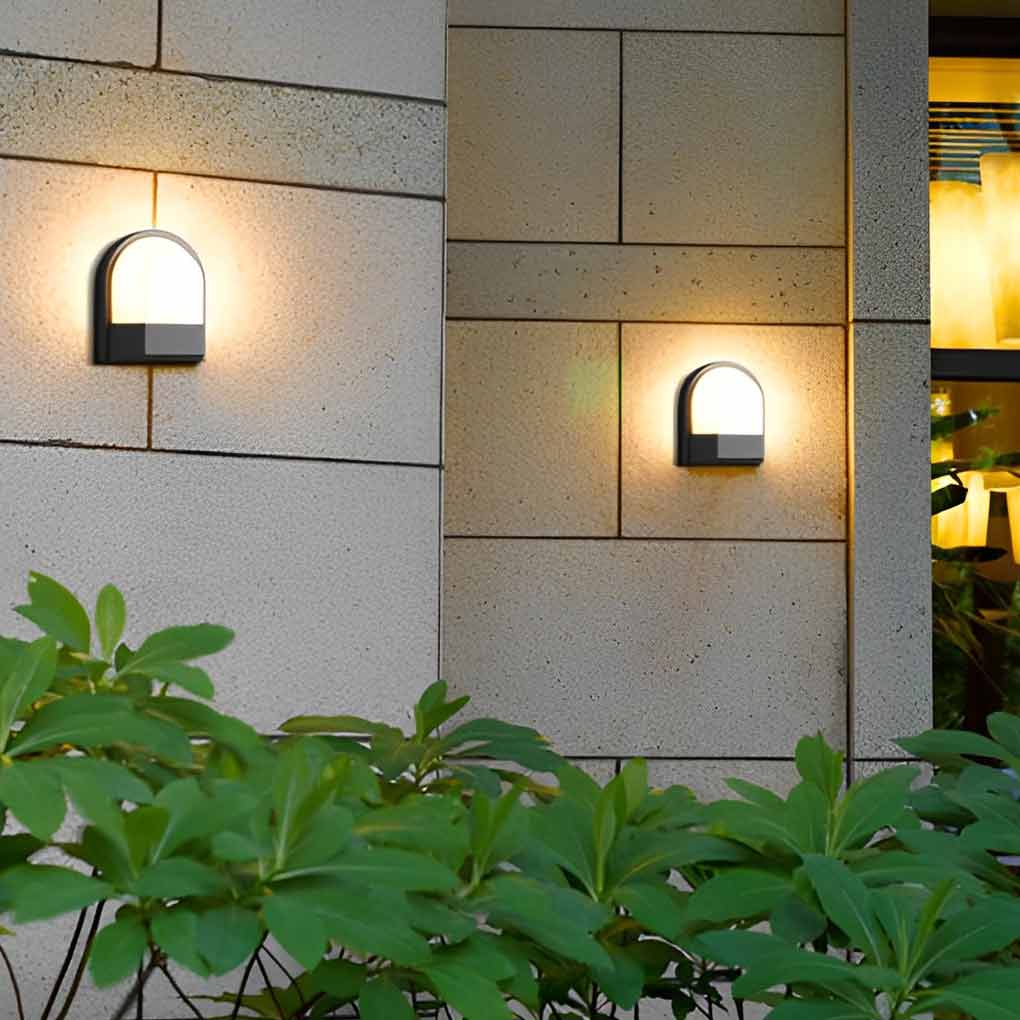 Applique murale d'extérieur moderne et étanche, minimaliste, LED, gris foncé, lumières extérieures