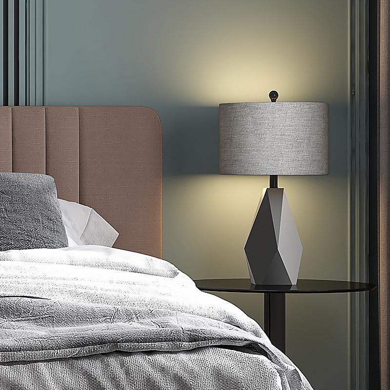 Lampe de table de chevet moderne à échelle grise du milieu du siècle 21'' 24''