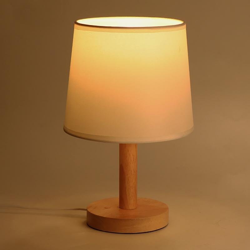 LED Zylinder Holz Nachtlicht Nachttischlampen Tischlampen mit Touch-Schalter