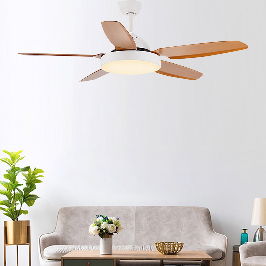Lumière de ventilateur de plafond Led à lames en bois, 52 pouces, fréquence Variable, gradation, télécommande