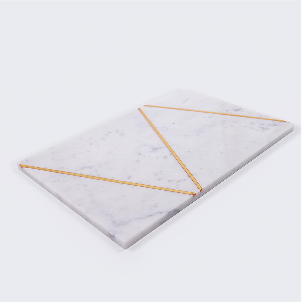 Marble White Rectangular Serving Platter Sandwich Platter Pastry Board