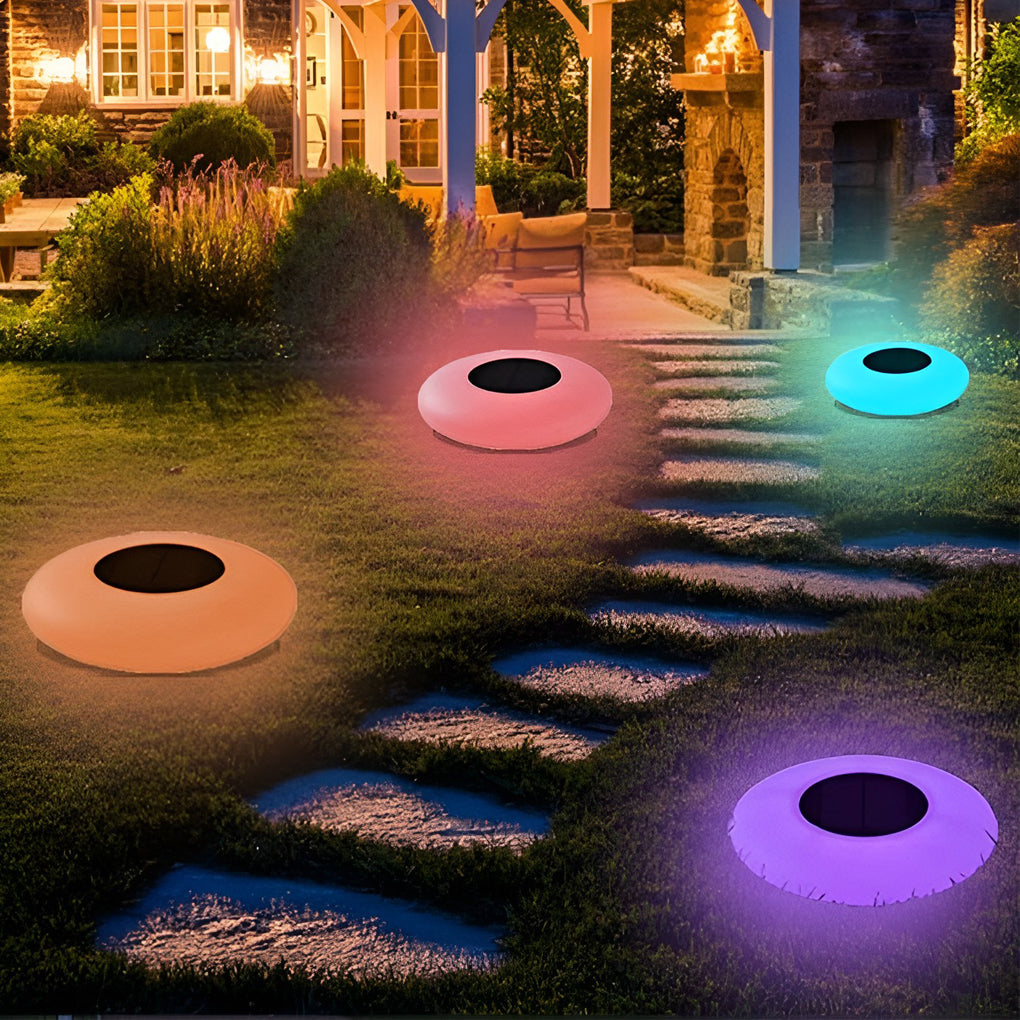 Runde bunte RGB-LED-wasserdichte, moderne Solar-Außenleuchten, Poolleuchten