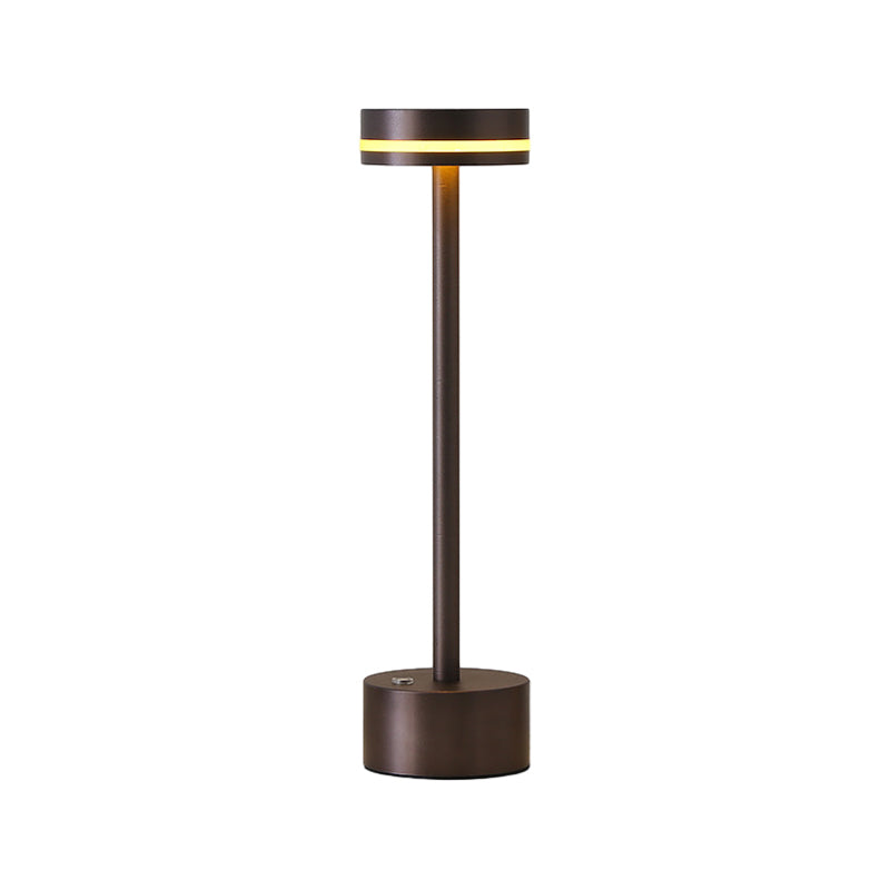 Lampe de table moderne rechargeable par USB à intensité variable en aluminium ronde à commande tactile
