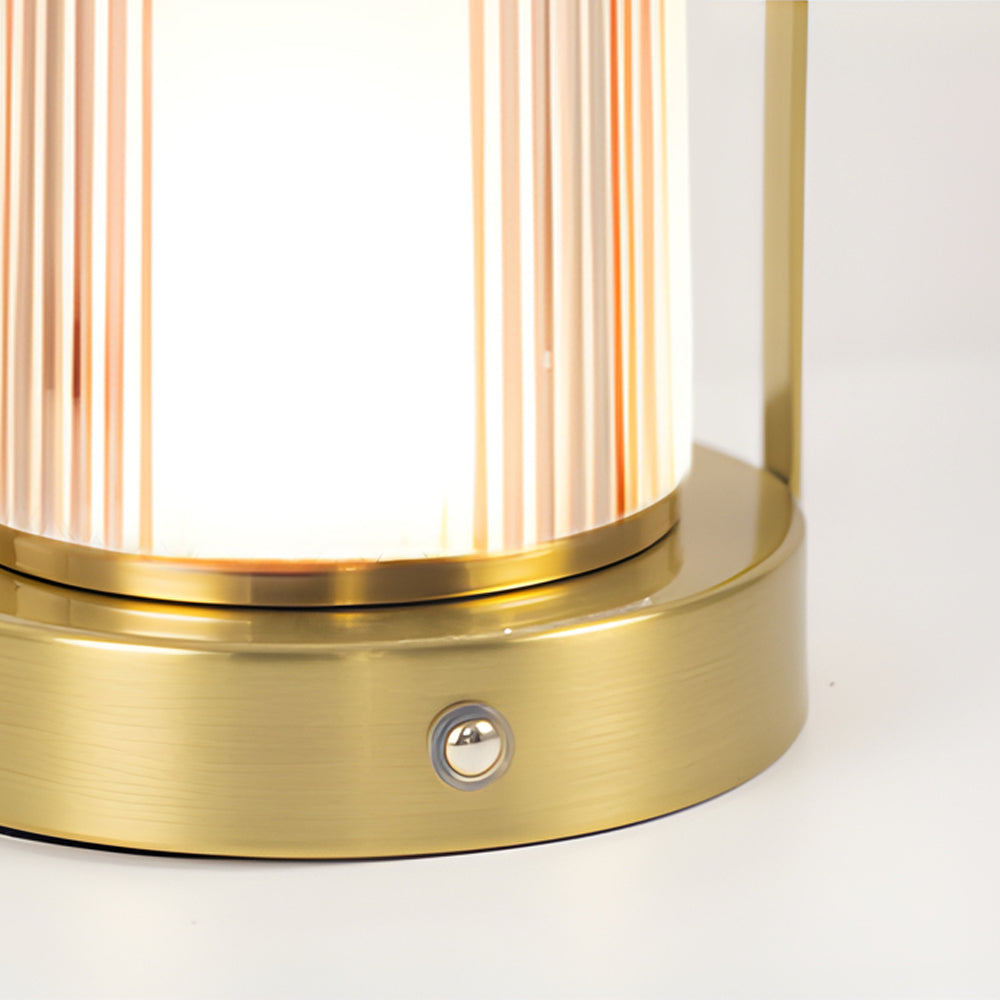 Lampe de table lanterne à poignée portable LED intégrée éclairage à intensité variable à 3 voies