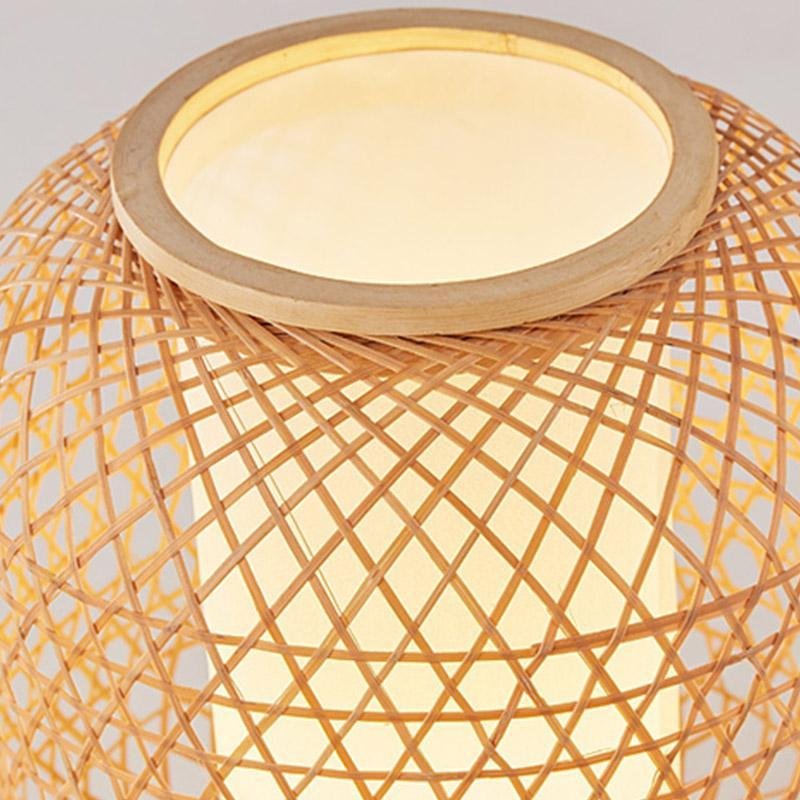 Lampe de table de chevet en bambou avec port USB Farmhouse