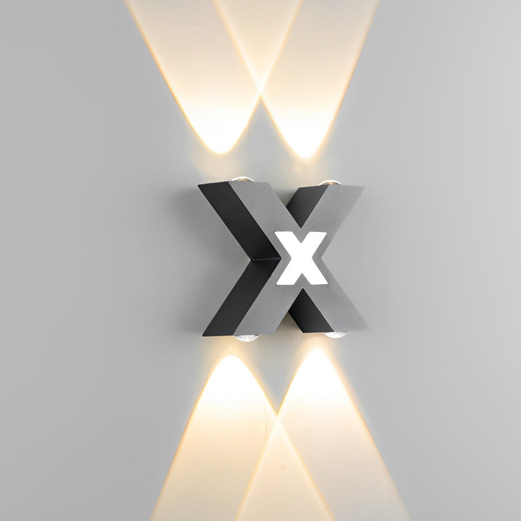 X-Form kreative wasserdichte LED schwarz moderne Außenwandleuchte Außenleuchten