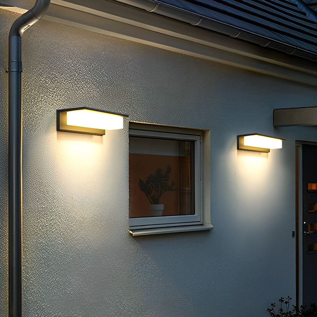 Minimalistische rechteckige wasserdichte LED moderne Solar-Wandleuchte Außenleuchten