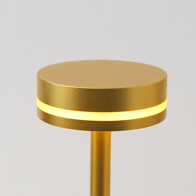 Lampe de table moderne rechargeable par USB à intensité variable en aluminium ronde à commande tactile