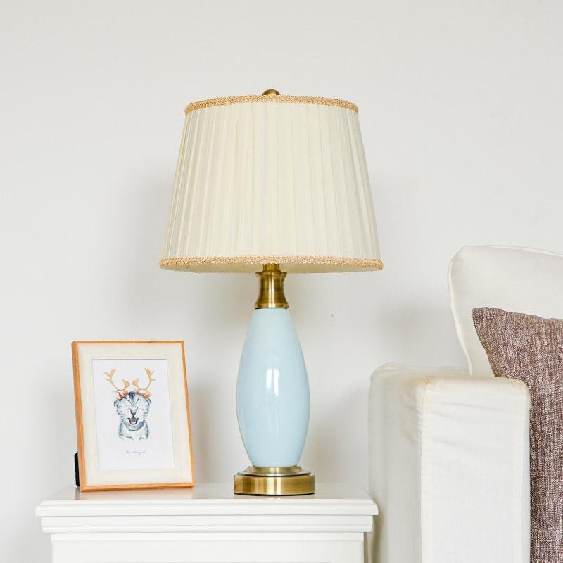 24'' Farmhouse Blue Ceramic Table Lamp