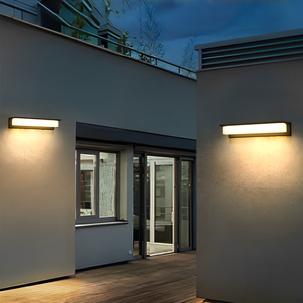 Minimalistische rechteckige wasserdichte LED moderne Solar-Wandleuchte Außenleuchten