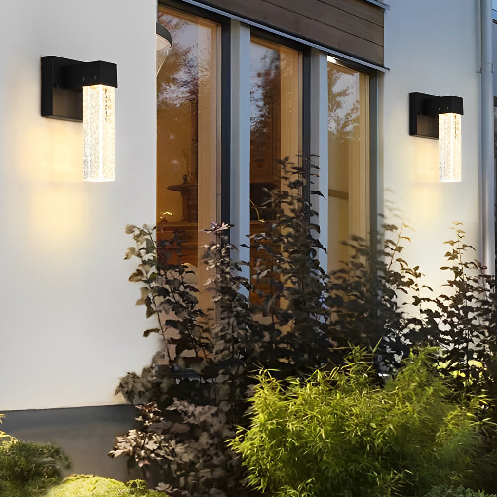 LED étanche 10W cristal noir moderne applique extérieure lumières extérieures