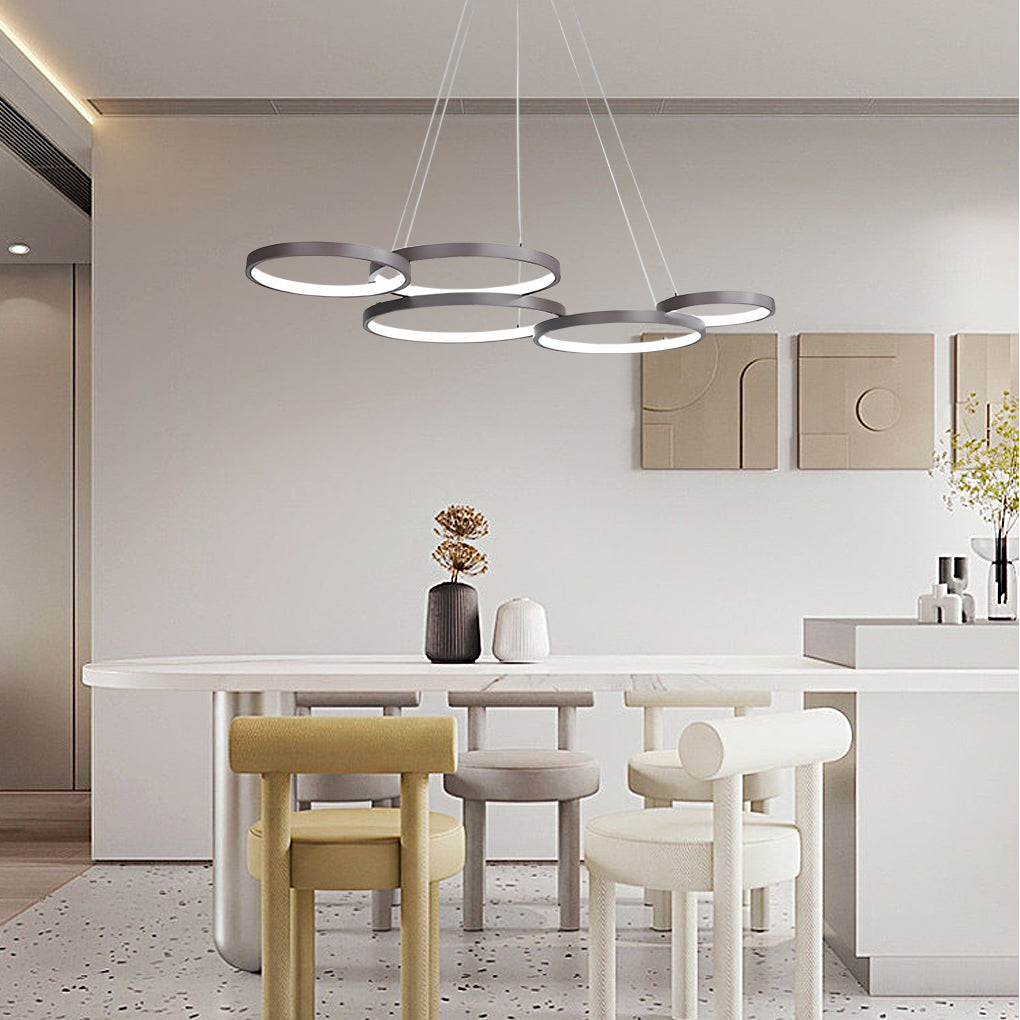 3-Ring-Kronleuchter, dimmbar, für Küche, Esszimmer, Beleuchtung, Deckenleuchten mit Fernbedienung