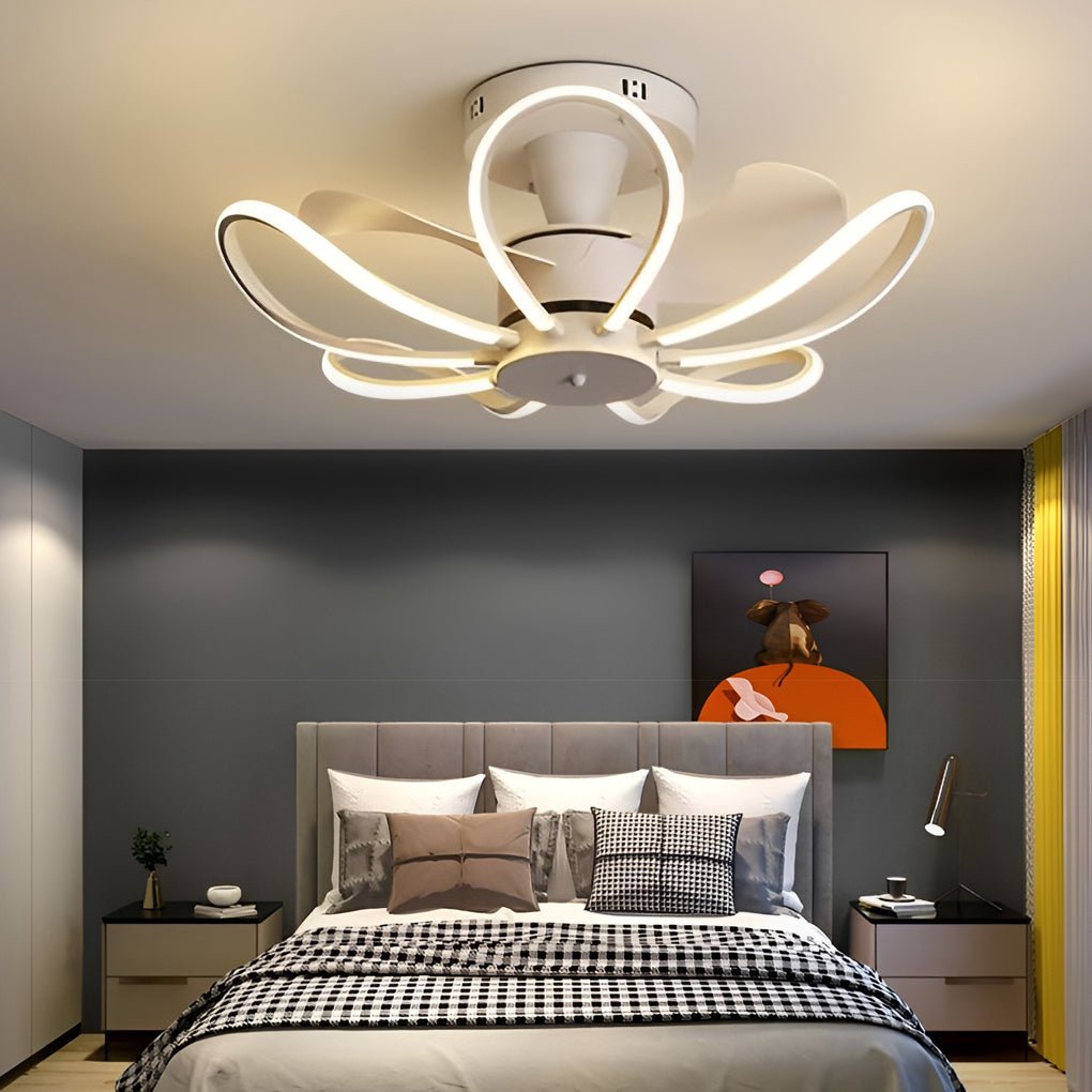 Flower Silent Forward and Reverse Nordic Inverter Ceiling Fans with Lights
