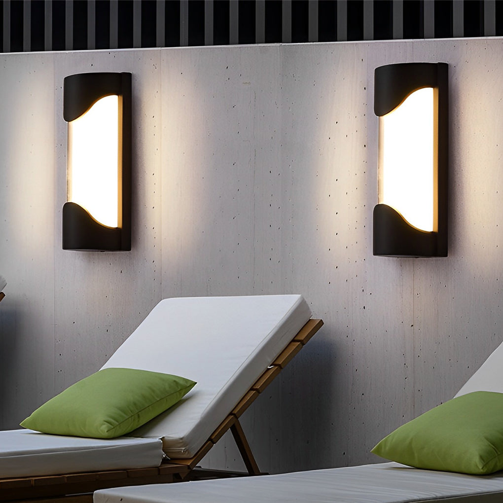 Lampe murale d'extérieur moderne et créative, LED étanche, noire, lumières extérieures