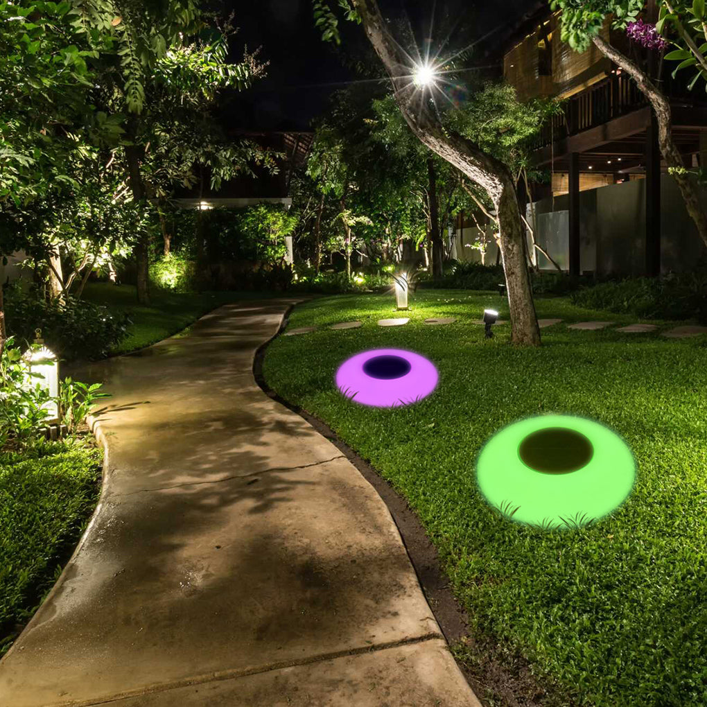 Runde bunte RGB-LED-wasserdichte, moderne Solar-Außenleuchten, Poolleuchten