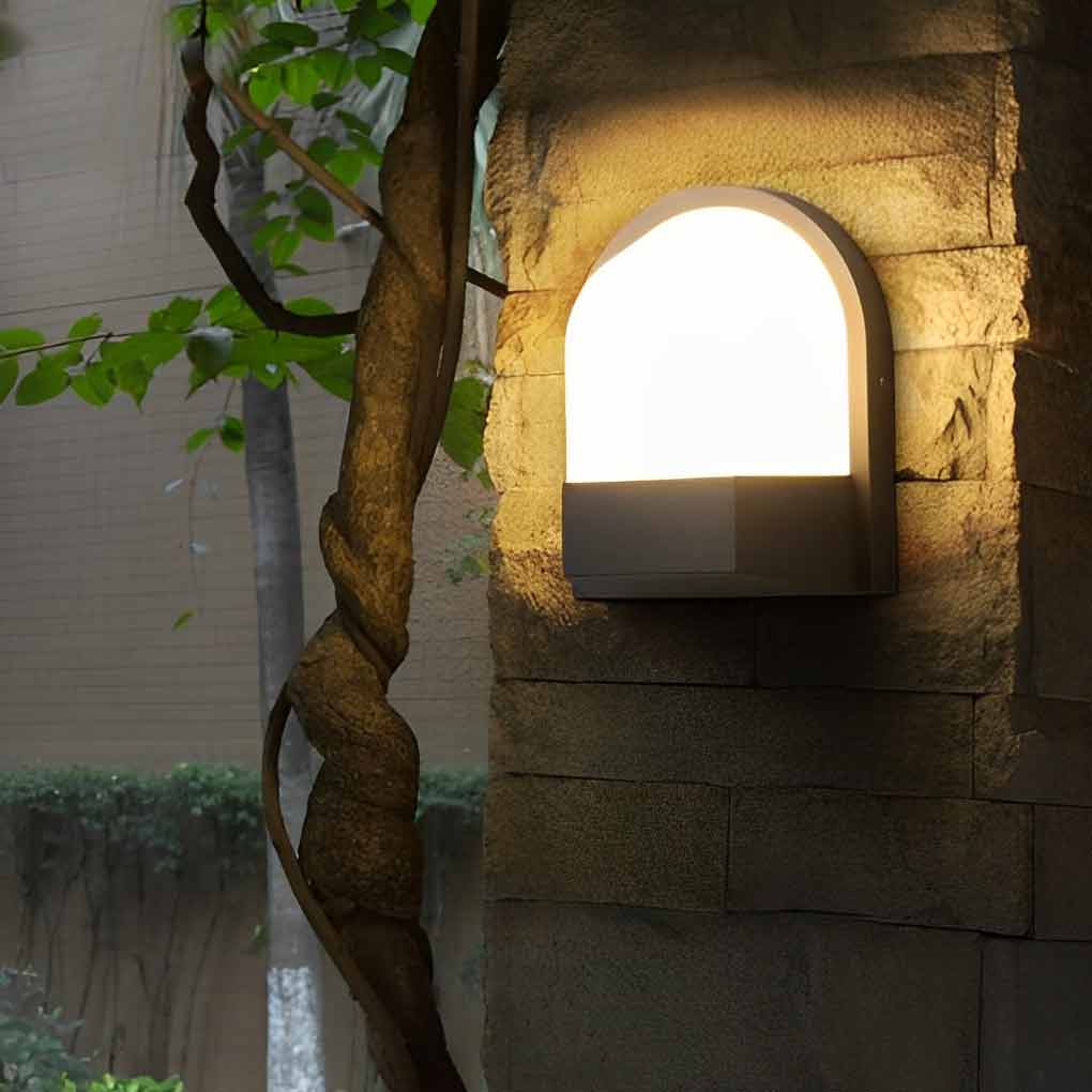 Applique murale d'extérieur moderne et étanche, minimaliste, LED, gris foncé, lumières extérieures