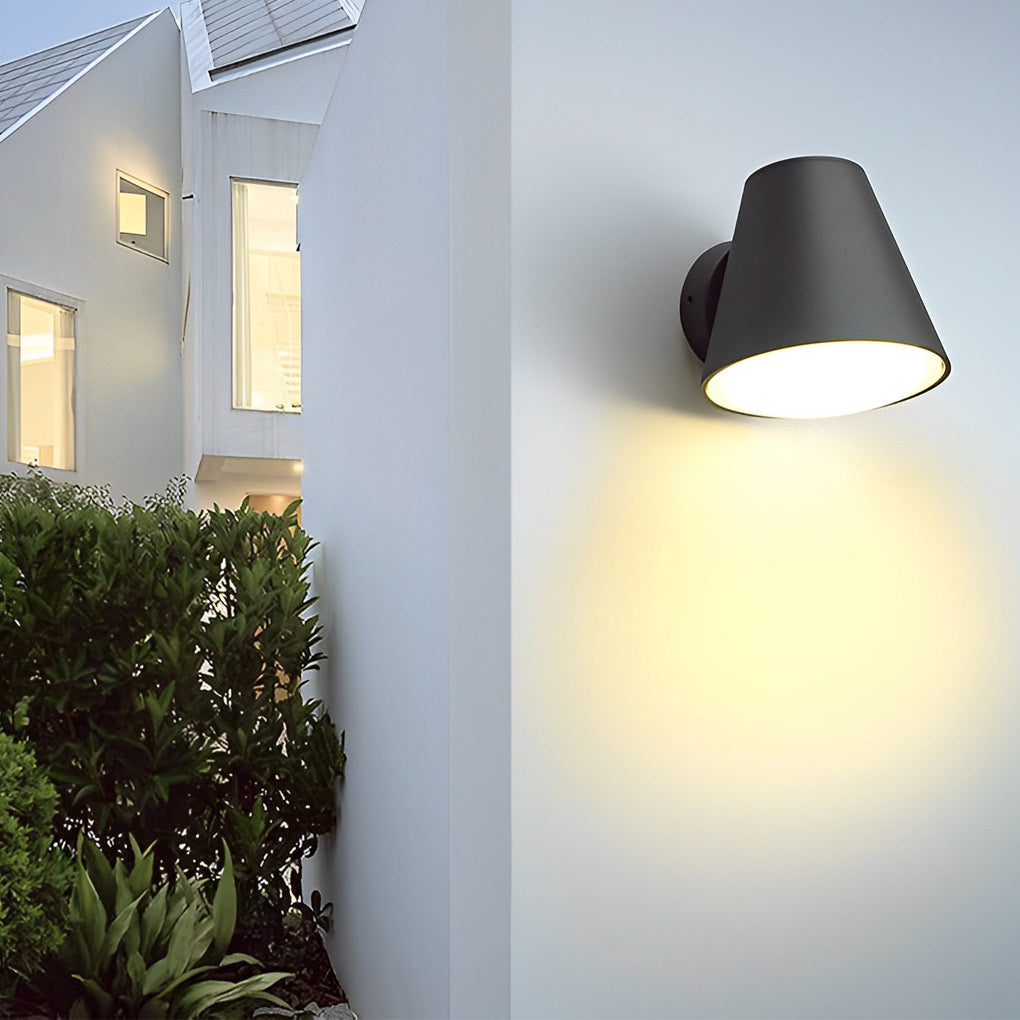 Forme de cône LED étanche noir moderne applique extérieure lumières extérieures