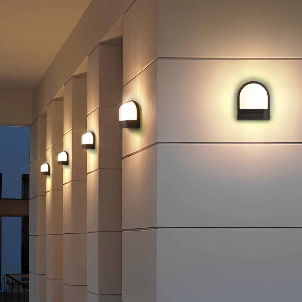 Applique murale d'extérieur moderne et étanche, minimaliste, LED, gris foncé, lumières extérieures