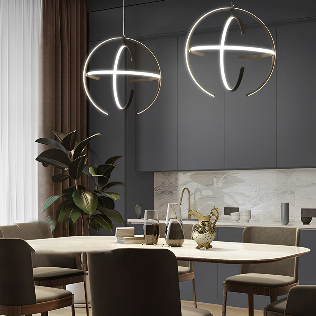 Kreative verstellbare Ring-LED-Nordic-Kronleuchter-Küchen-Pendelleuchte