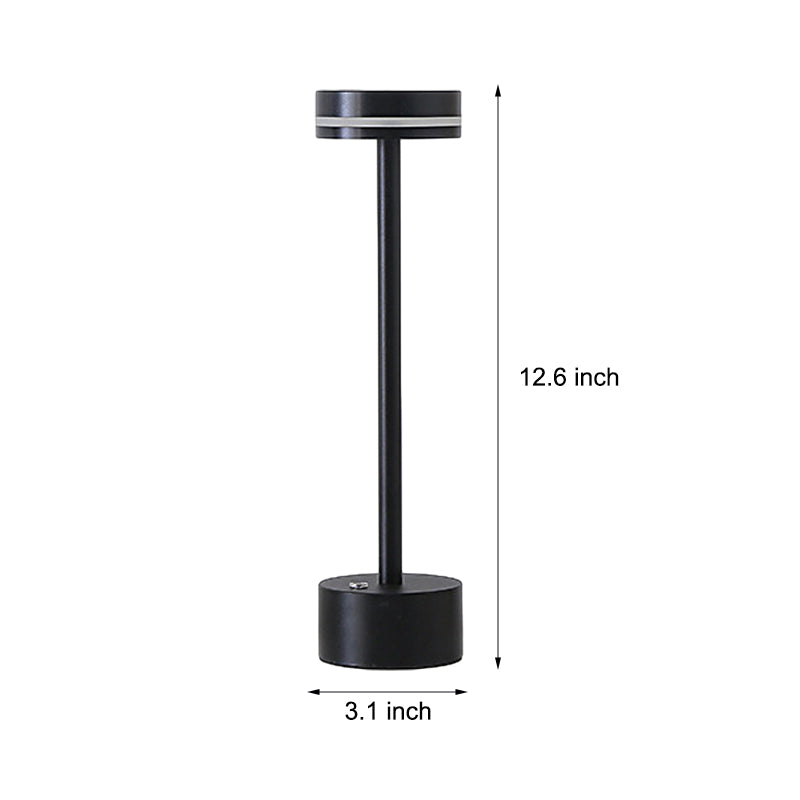 Lampe de table moderne rechargeable par USB à intensité variable en aluminium ronde à commande tactile
