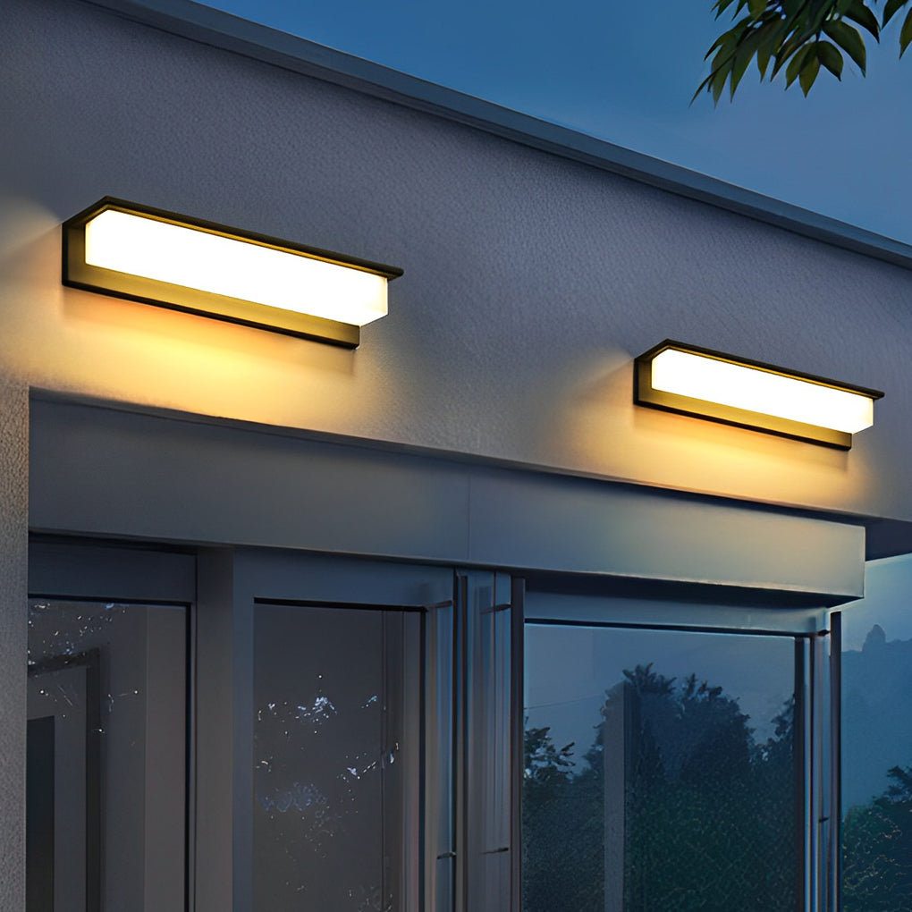 Minimalistische rechteckige wasserdichte LED moderne Solar-Wandleuchte Außenleuchten