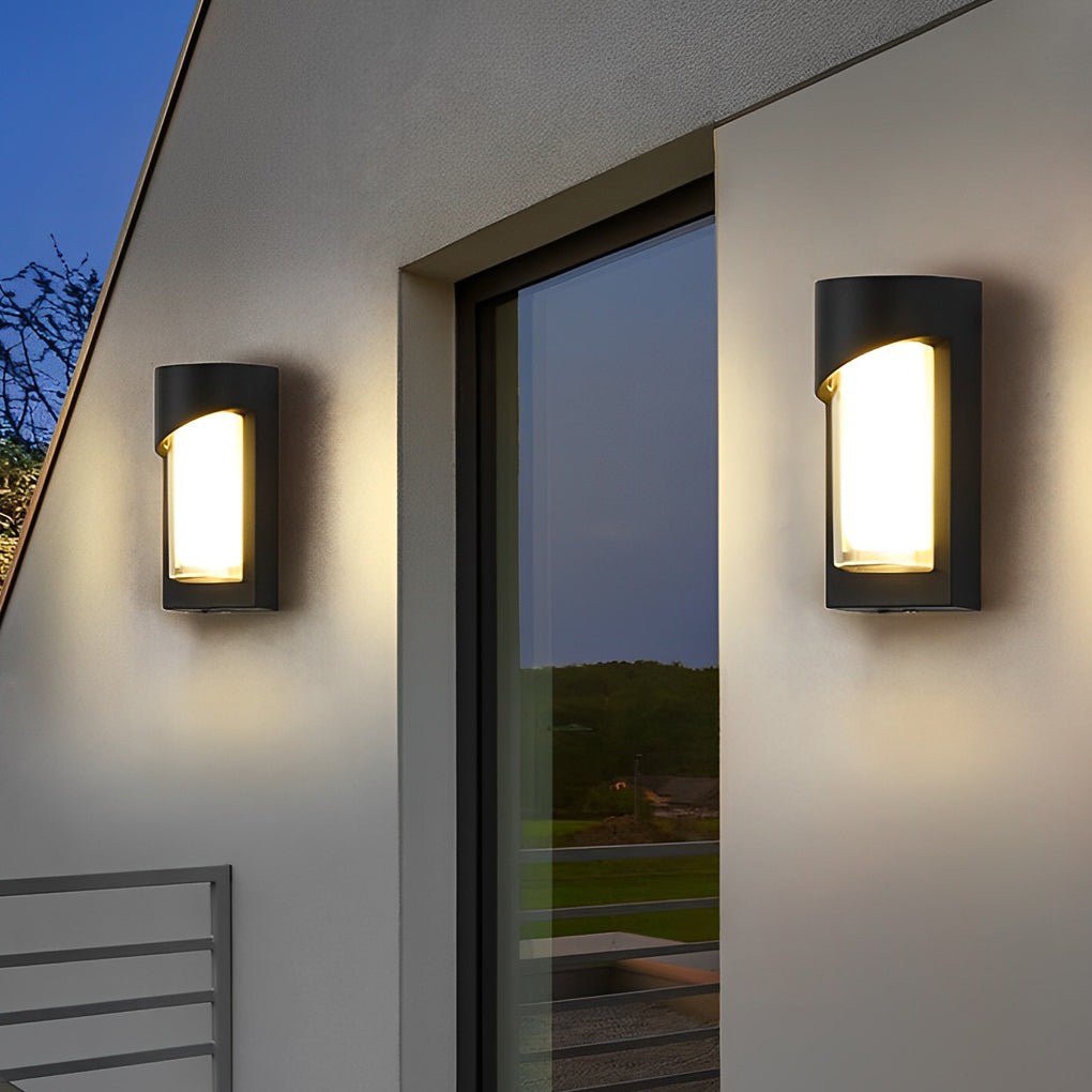 Lampe murale d'extérieur moderne et créative, LED étanche, noire, lumières extérieures