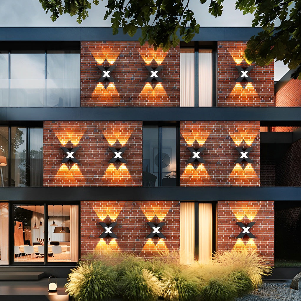 X-Form kreative wasserdichte LED schwarz moderne Außenwandleuchte Außenleuchten
