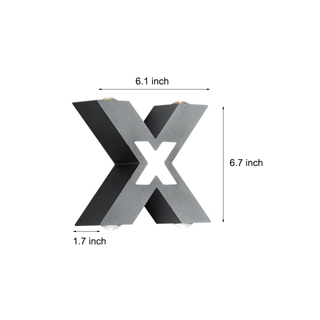X-Form kreative wasserdichte LED schwarz moderne Außenwandleuchte Außenleuchten